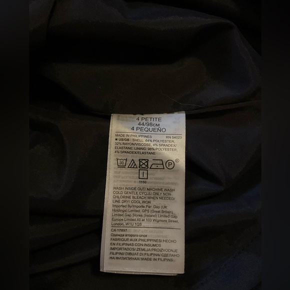 Banana Republic flutter sleeve navy and cream Midi Dress - Picture 4 of 7